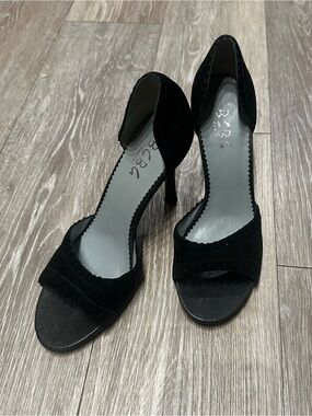 BCBG Paris Black Open-Toe D'Orsay Stiletto Heels